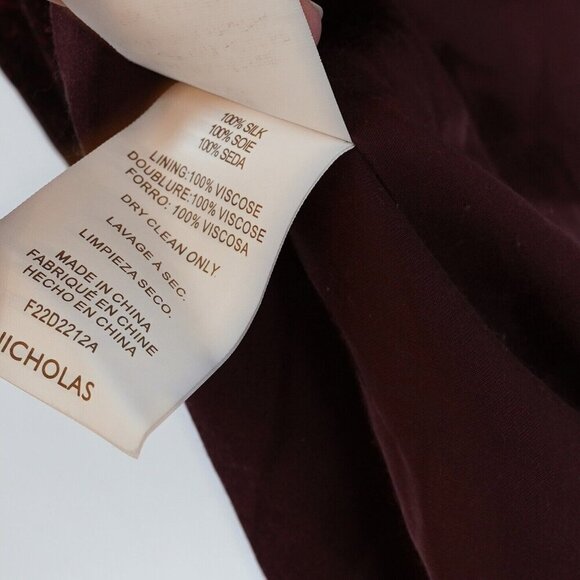 Nicholas Silvina Twist Wrap Cutout Snakeskin Gown 100% Silk - Size 0/XS - EUC - Picture 9 of 11